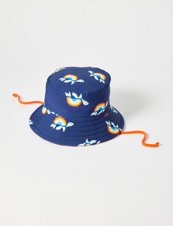 Teeny Weeny Save The Oceans Reversible Bucket Hat, Blue & Orange product photo