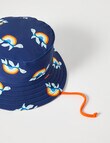 Teeny Weeny Save The Oceans Reversible Bucket Hat, Blue & Orange product photo View 02 S