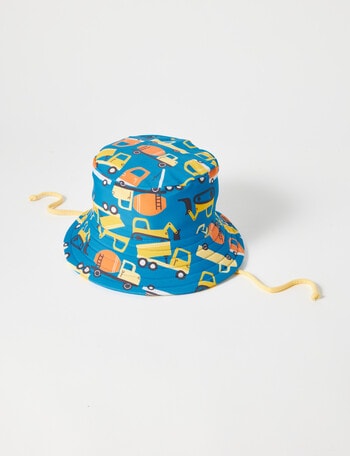 Teeny Weeny Truck Reversible Bucket Hat, Blue & Yellow product photo