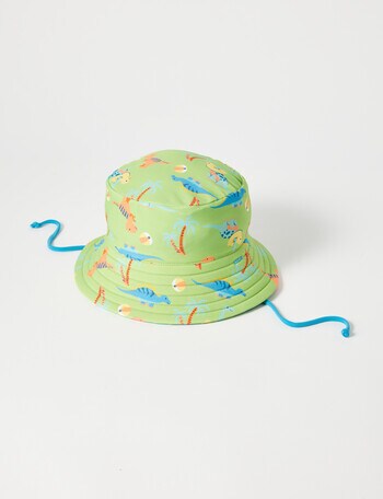 Teeny Weeny Baby Dino Reversible Bucket Hat, Green & Blue product photo