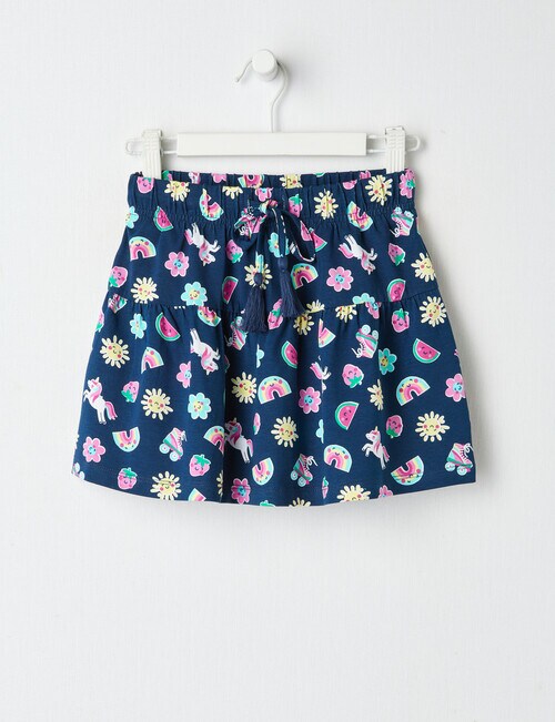 Mac & Ellie Knit Skort Fun Print, Navy - Skirts