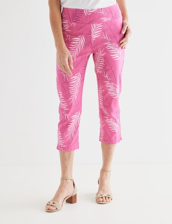 Ella J Bengaline Classic Crop Pant, Pink Palm product photo
