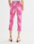 Ella J Bengaline Classic Crop Pant, Pink Palm product photo View 02 S