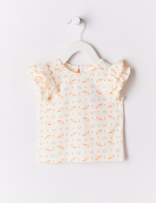Teeny Weeny Flower Party Frill Tee, White product photo