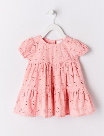 Teeny Weeny Flower Party Embroidery Anglaise Dress, Pink product photo