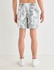 Tarnish Marble Tie Dye Track Shorts, Grey product photo View 02 S