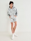 Tarnish Marble Tie Dye Track Shorts, Grey product photo View 03 S