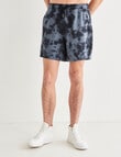 Tarnish Galaxy Tie Dye Track Shorts, Navy product photo