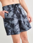 Tarnish Galaxy Tie Dye Track Shorts, Navy product photo View 04 S