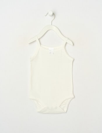 Teeny Weeny Pointelle Singlet Bodysuit, Vanilla product photo