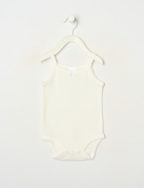 Teeny Weeny Pointelle Singlet Bodysuit, Vanilla product photo