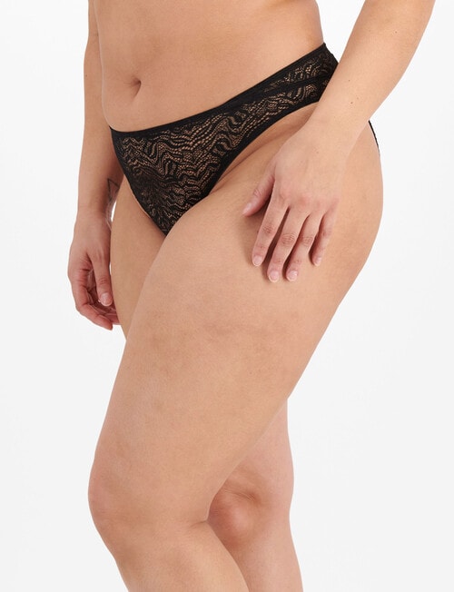 Berlei Because Lace Hi Bikini Brief, Black, 8-24 product photo View 02 L