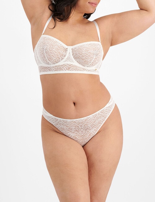 Berlei Because Lace Hi Bikini Brief, White, 8-24 product photo View 04 L