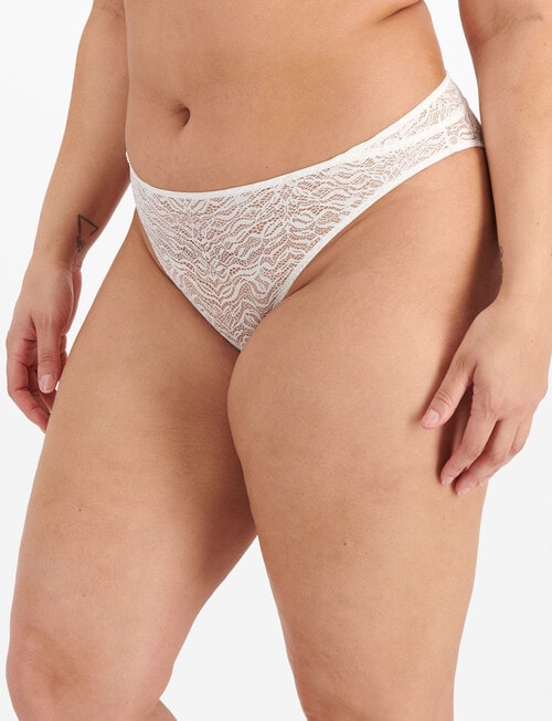 Berlei Because Lace Hi Bikini Brief, White, 8-24 product photo View 02 L