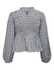 ONLY Nomi Long Sleeve High Neck Check Shirt, Blue Fog product photo View 02 S