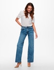 ONLY Juicy High Waist Wide Leg Jean, Medium Blue Denim product photo View 03 S