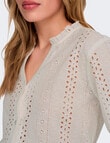 ONLY Alfie Embroidered Long Sleeve Shirt, Bright White product photo View 03 S