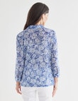 Ella J Floral Burnout Shirt, Blue product photo View 02 S