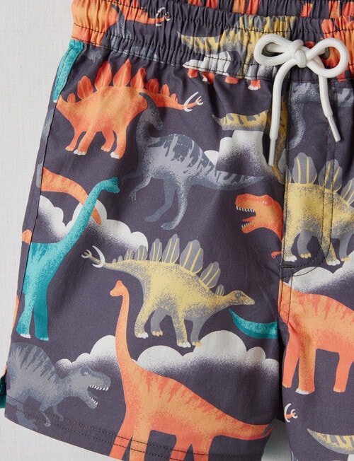 Mac & Ellie Dinosaur Volly Short, Charcoal - Shorts