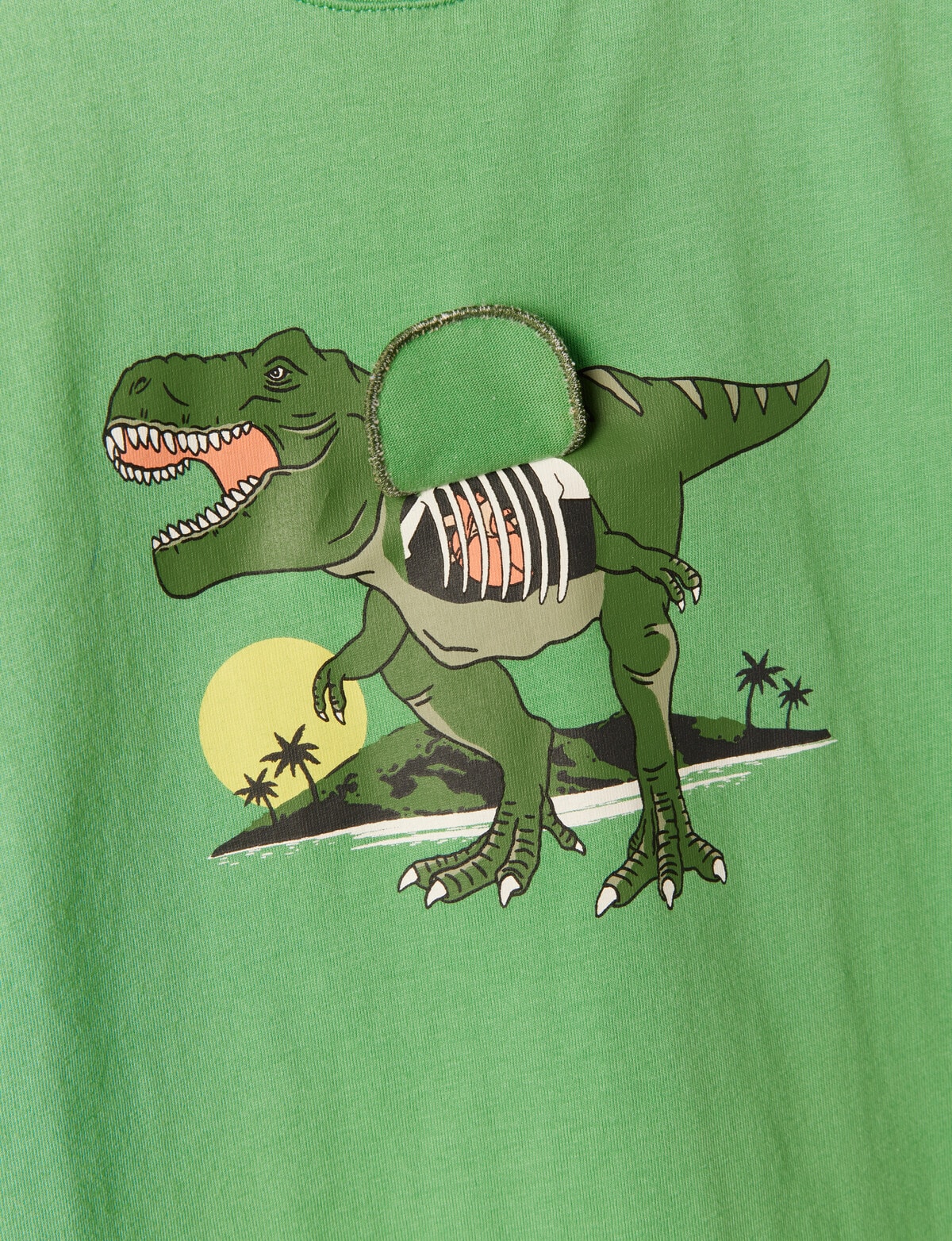 Mac & Ellie Sleeve Tee, Tummy & - Shirts Dino T-Shirts 3D Green Short