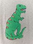 Mac & Ellie Embroidered Dino Short Sleeve Tee, Grey product photo View 02 S