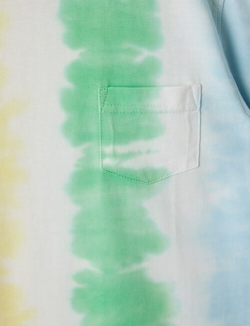 Mac & Ellie Tie Dye Stripe Short Sleeve Tee, White product photo View 02 L