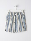 Mac & Ellie Stripe Linen Short, Blue product photo