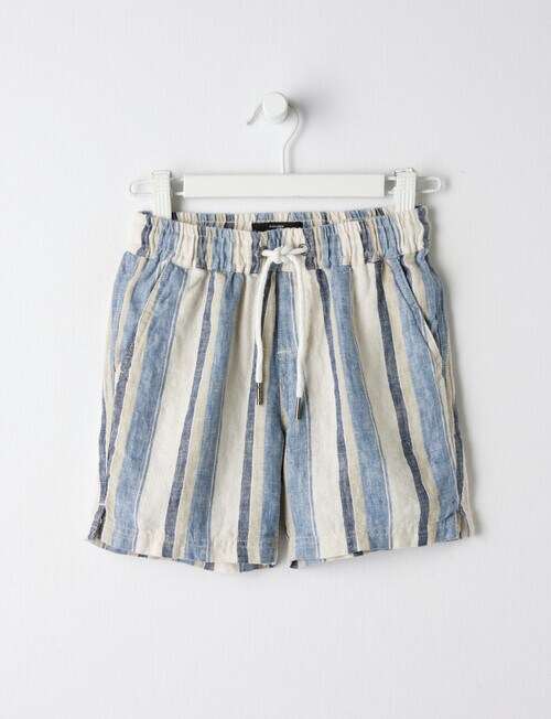 Mac & Ellie Stripe Linen Short, Blue product photo