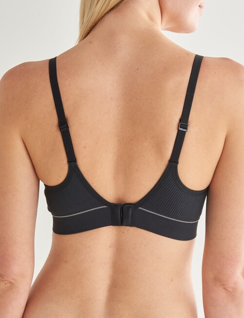 Bonds Bumps Retro Rib Wirefree Bra, Black, 8-16 product photo View 02 L