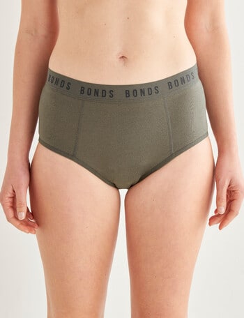 Bonds Bloody Comfy Period Undies Full Brief Heavy, Khaki Kraze, 6-24 product photo