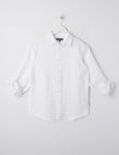 No Issue Roll-Up Long Sleeve Linen Shirt, White product photo View 02 S