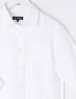 No Issue Roll Up Long Sleeve Linen Shirt, White product photo View 03 S