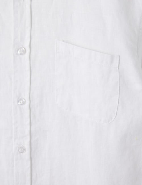 No Issue Roll-Up Long Sleeve Linen Shirt, White product photo View 03 L