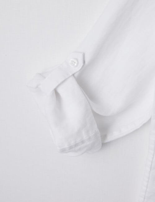 No Issue Roll-Up Long Sleeve Linen Shirt, White product photo View 04 L