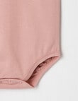 Teeny Weeny Essentials Stretch Cotton Singlet Bodysuit, Blush product photo View 02 S