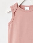 Teeny Weeny Essentials Stretch Cotton Sleeveless Bodysuit, Blush product photo View 02 S