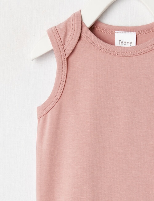 Teeny Weeny Essentials Stretch Cotton Sleeveless Bodysuit, Blush product photo View 02 L