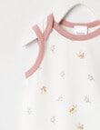 Teeny Weeny Essentials Stretch Cotton Sleeveless Bodysuit, Cream product photo View 02 S