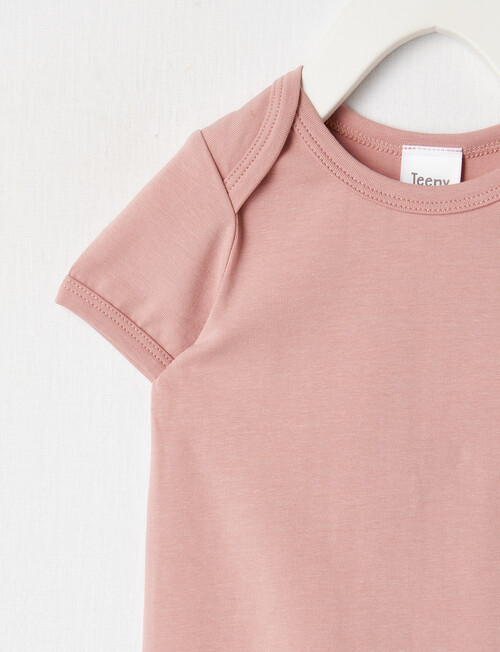 Teeny Weeny Essentials Stretch Cotton Short-Sleeve Bodysuit, Blush product photo View 02 L