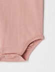 Teeny Weeny Essentials Stretch Cotton Short-Sleeve Bodysuit, Blush product photo View 03 S