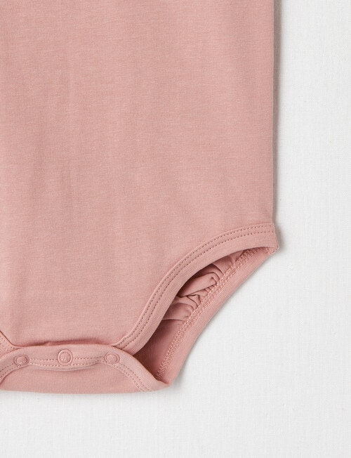 Teeny Weeny Essentials Stretch Cotton Short-Sleeve Bodysuit, Blush product photo View 03 L