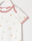 Teeny Weeny Essentials Stretch Cotton Short-Sleeve Bodysuit, Cream product photo View 02 S