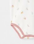 Teeny Weeny Essentials Stretch Cotton Short-Sleeve Bodysuit, Cream product photo View 03 S