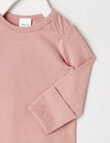 Teeny Weeny Essentials Stretch Cotton Long-Sleeve Bodysuit, Blush product photo View 02 S