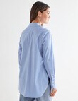 Oliver Black Classic Stripe Long-Sleeve Shirt, Blue & White product photo View 02 S