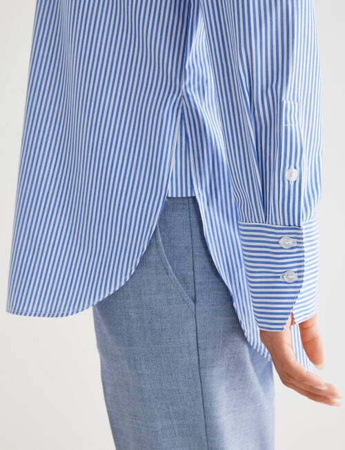 Oliver Black Classic Stripe Long-Sleeve Shirt, Blue & White product photo View 04 L
