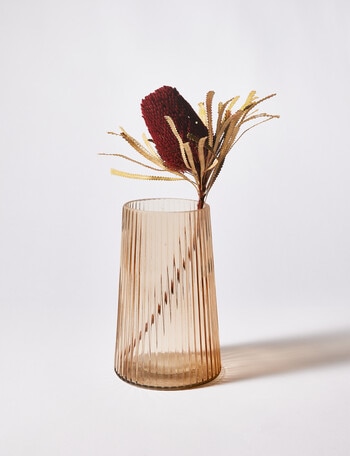 M&Co Napa Glass Vase, Sand, 20cm product photo