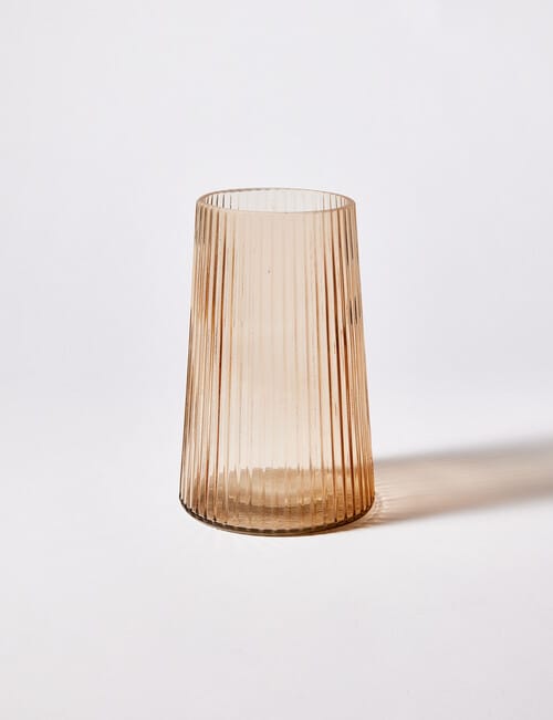 M&Co Napa Glass Vase, Sand, 20cm product photo View 02 L
