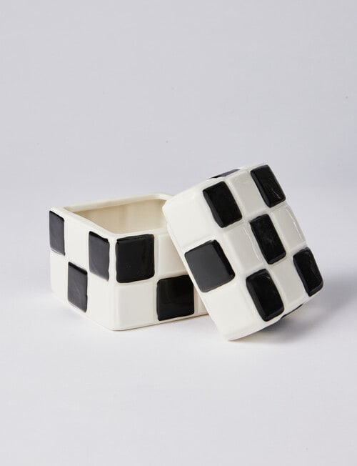 M&Co Check Cubed Trinket Box Object product photo View 03 L