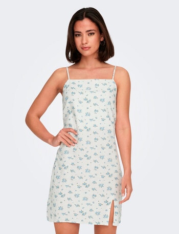 ONLY Caro Linen Blend Short Dress, Cloud Dancer product photo